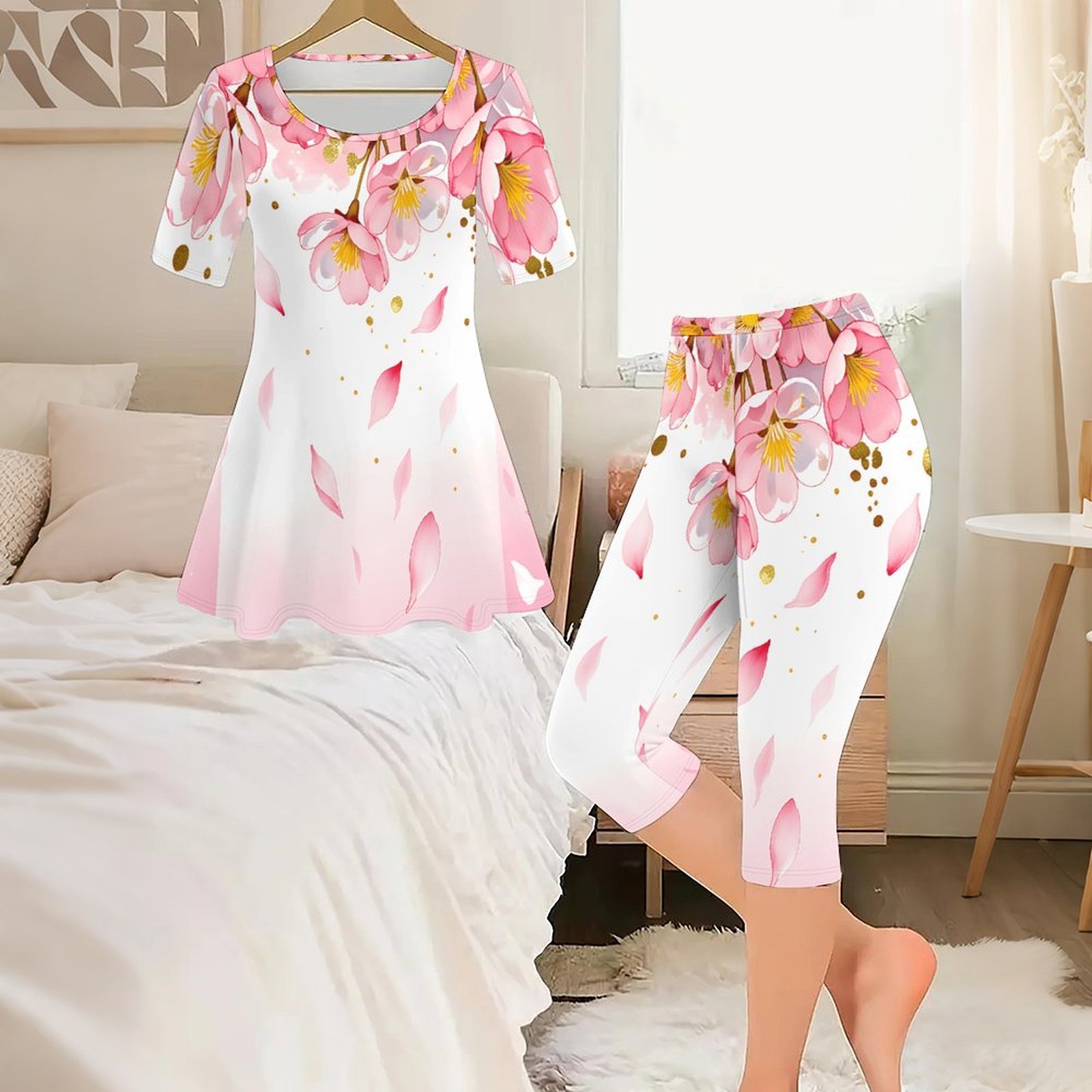 Romper Floral Print - Conjunto de Dos Piezas con Estampado