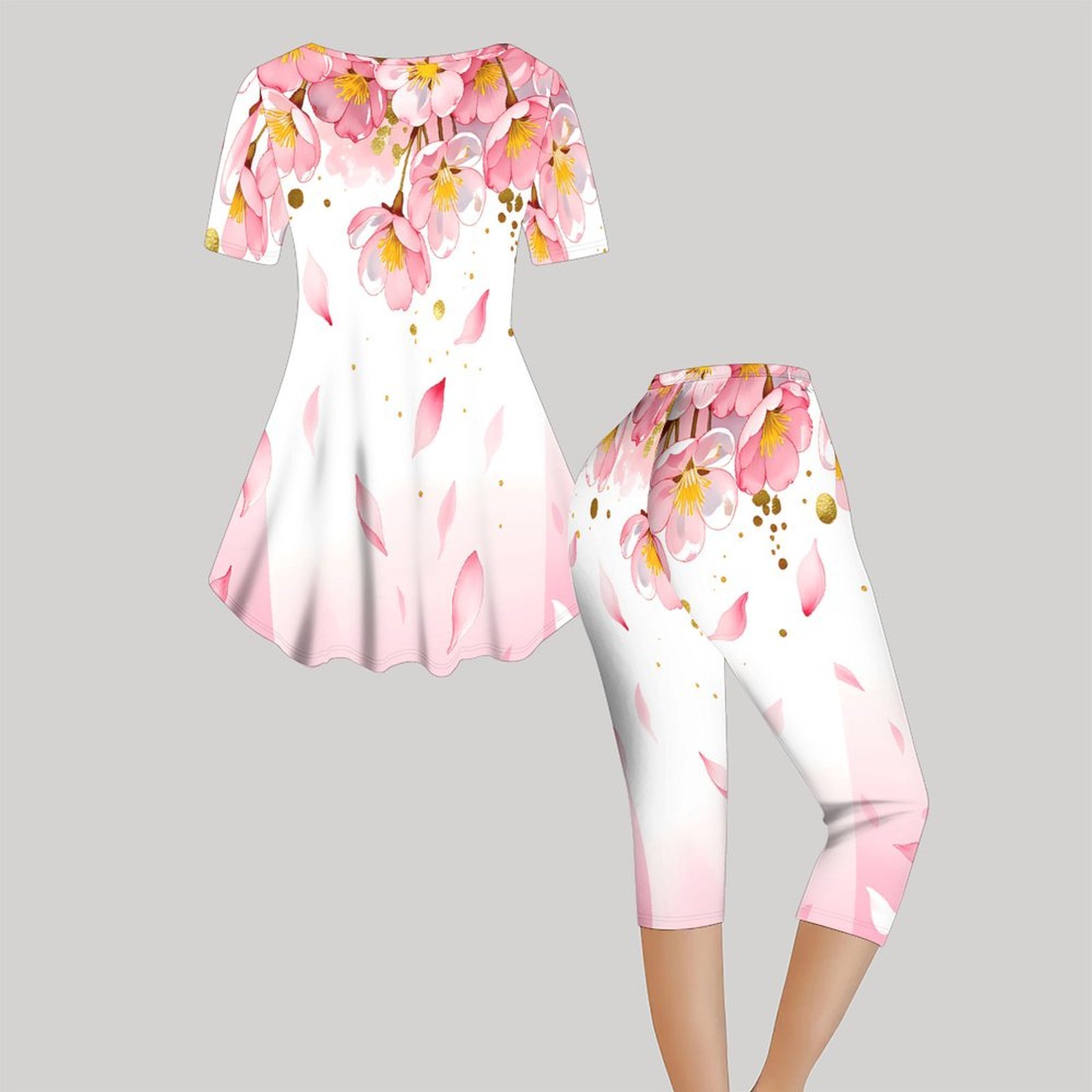 Conjunto de Dos Piezas con Est - Romper Floral Print reseña y precio