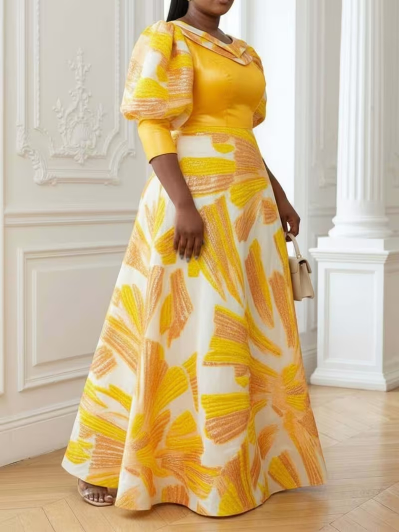 Vestido Maxi de Satén Estampad - Romper Floral Print reseña y precio