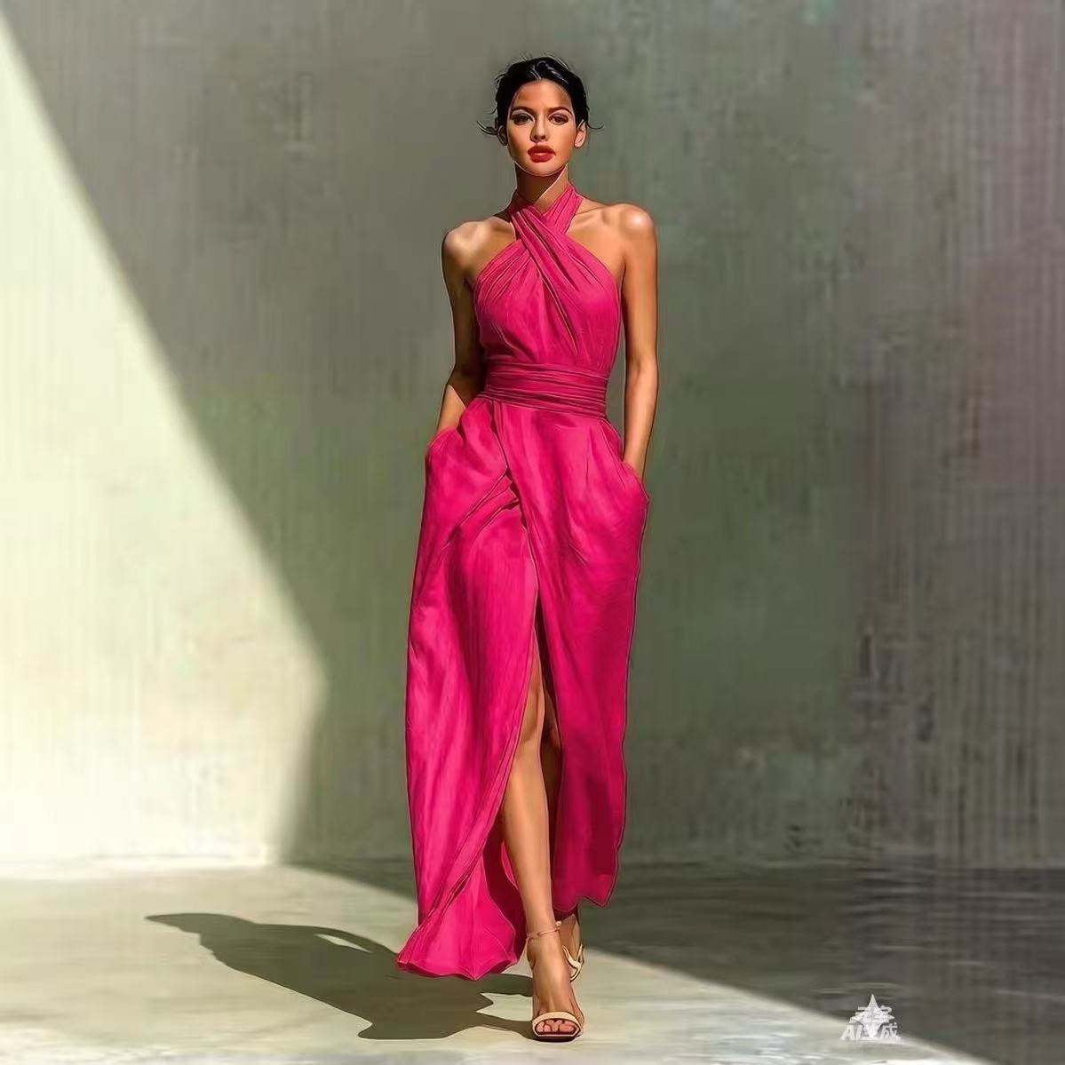 Vestido largo bohemio con aber - Maxi Dress Halter reseña y precio