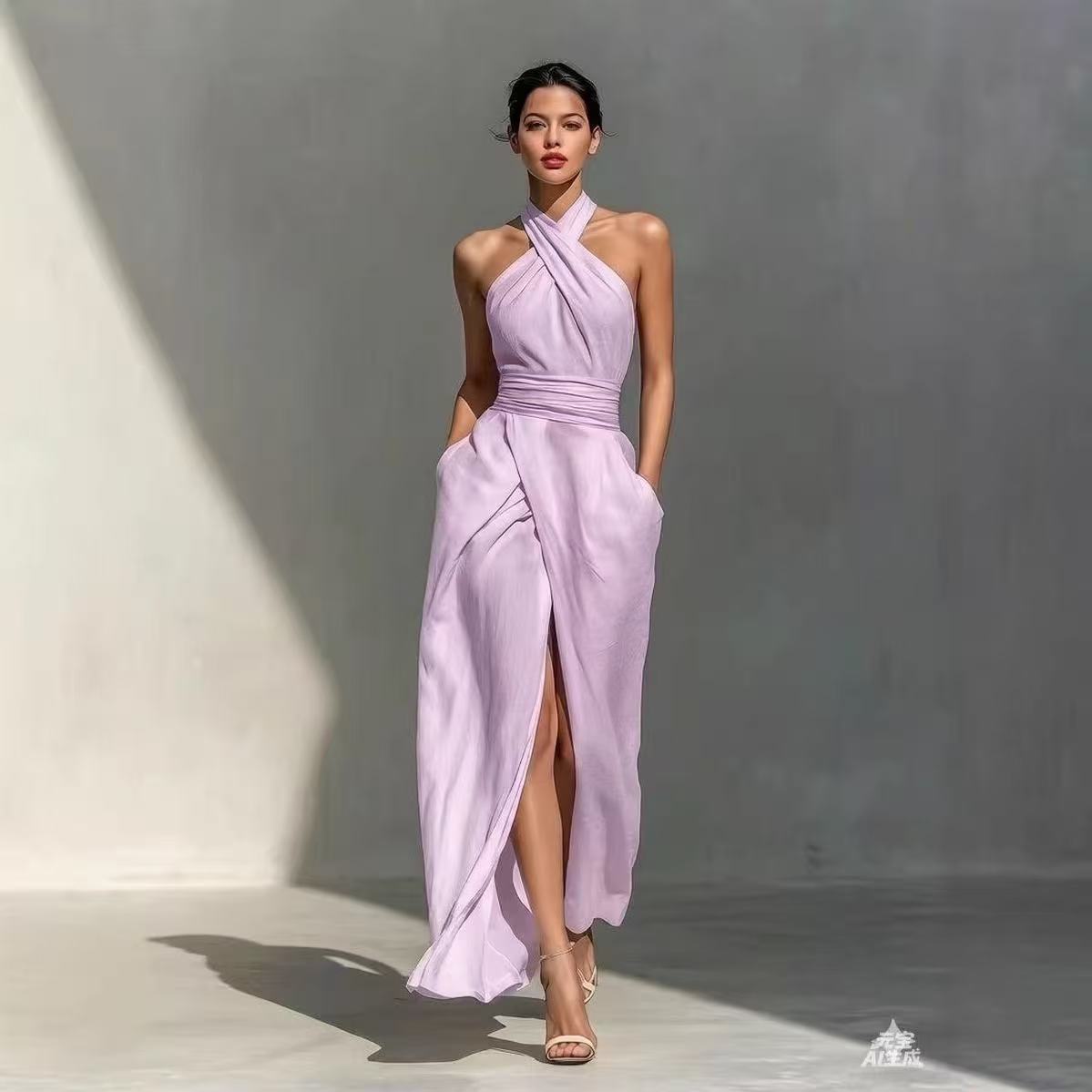 Vestido largo bohemio con aber - Maxi Dress Halter reseña y precio