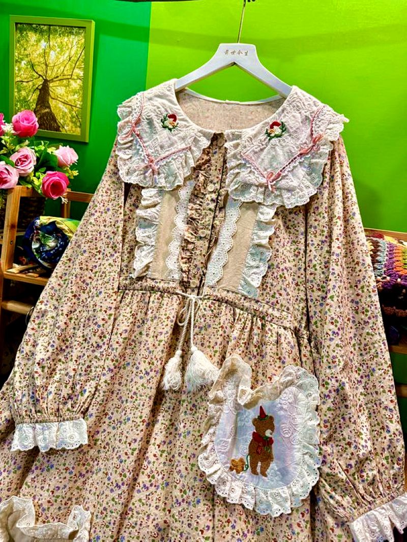 Otoño de algodón con volantes  - Midi Skirt Floral reseña y precio